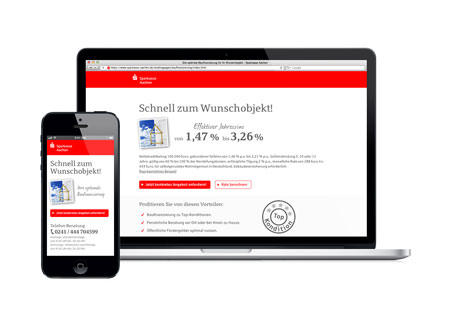 Sparkasse Aachen: Online-Kampagne mit Landingpage Baufinanzierung