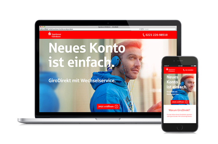 Sparkasse KölnBonn: Responsive Landingpage "GiroDirekt"