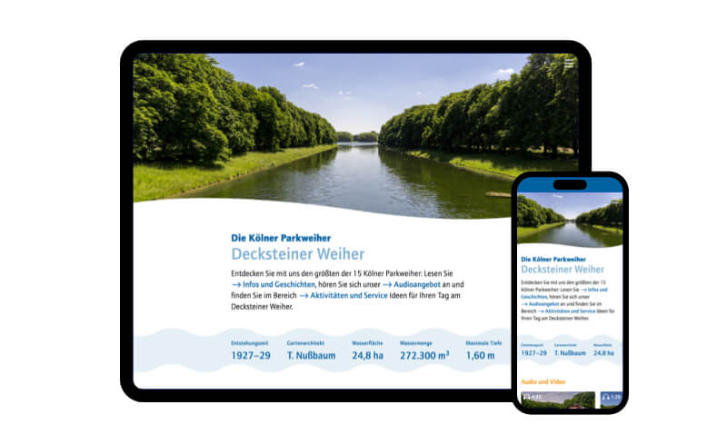 Stadtentwässerungsbetriebe Köln: Website der Kölner Parkweiher
