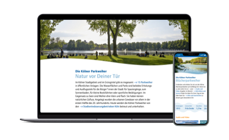 Stadtentwässerungsbetriebe Köln: Web App und Website für die Parkweiher