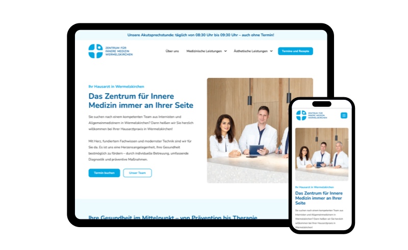 Zentrum für Innere Medizin Wermelskirchen: Website-Relaunch